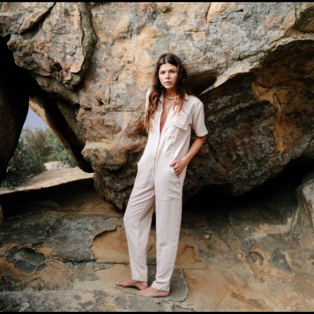 OZMA of California — Painters Jumpsuit in Conch